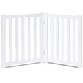 LZRS 2-Panel Wooden Free Standing Foldable Dog Gate Indoor – Solid Hardwood 24" High, Step-Over Safety Pet Gate for Doorways, Stairs & Small Spaces - Indoor Use, White
