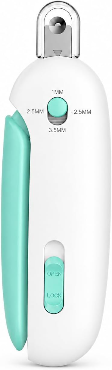Wanheart Cat Nail Clippers for Indoor Cats and Kittens, Safety Guard & Catcher, Adjustable Claw Trimmer with Hidden File for Small Pet Grooming (Blue)
