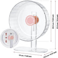 Super Silent Hamster Wheel 12 Inch, Magnetic Running Wheel, Adjustable Stand Hamsters Exercise Wheels, High-Transparency