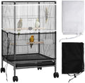 2 Pack Bird Cage Seed Catcher Guard, Adjustable Bird Cage Mesh Net Cover
