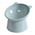 NABOKIO Tilted Cat Food Bowl - Whisker Friendly, Anti Vomiting, Slanted, Cat Bowl, Blue