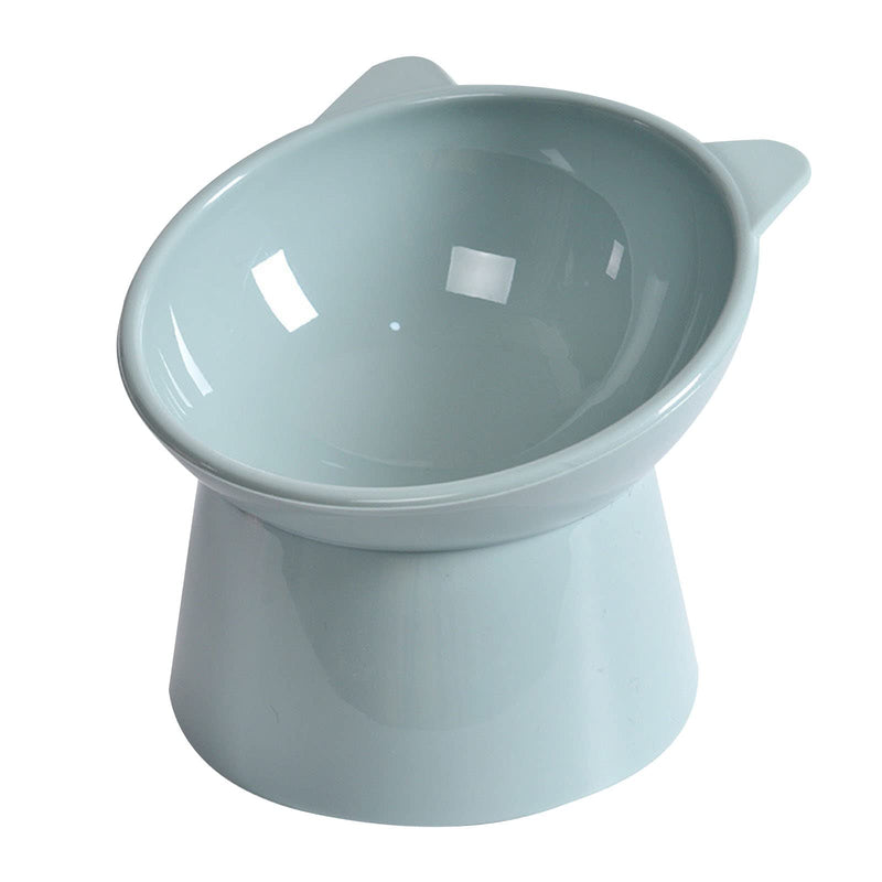NABOKIO Tilted Cat Food Bowl - Whisker Friendly, Anti Vomiting, Slanted, Cat Bowl, Blue