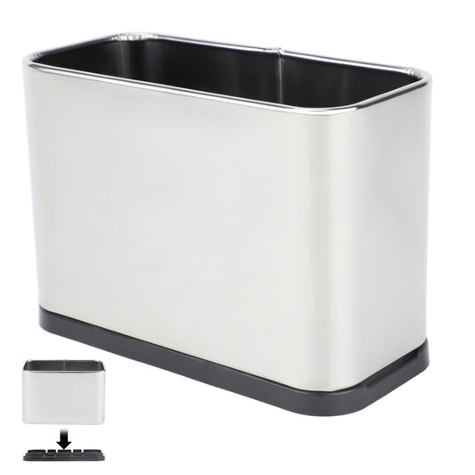 FHTONGE Stainless Steel Cat Litter Scoop Holder, Detachable Metal Cat Scooper Caddy, Universal Kitty Pooper Stand Trash Can Container for Most Pet Poop Shovels, Kitten Waste Scoops Storage Box