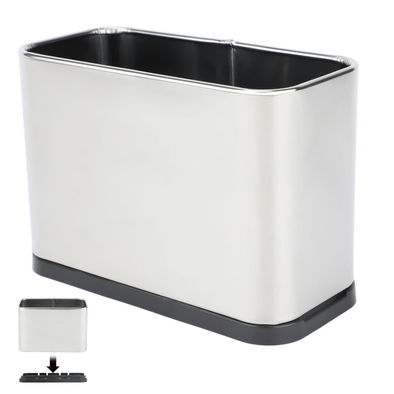 FHTONGE Stainless Steel Cat Litter Scoop Holder, Detachable Metal Cat Scooper Caddy, Universal Kitty Pooper Stand Trash Can Container for Most Pet Poop Shovels, Kitten Waste Scoops Storage Box