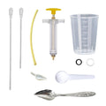 SQUSIMEI 8 Pcs Bird Feeding Syringe Set Feeding Tubes for Baby Birds Parrot Hand Feeding Syringe Pet Syringe Feeding Tube Stainless Steel Metal Feeding Spoon Small Animals (30ml-Set of Eight)