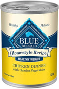 Blue Buffalo Homestyle Recipe Healthy Weight Chicken Dinner with Garden Vegetables Paté Natural Wet Dog Food, Made with Natural Ingredients, Vitamins & Minerals, 12.5-oz. Can (12 Count)