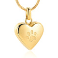 zeqingjw Pet Cremation Jewelry for Ashes Pendant Paw Print Pet Heart Urn Necklace Memorial Keepsake Jewelry for Pet/Dog's/Cat's Ashes