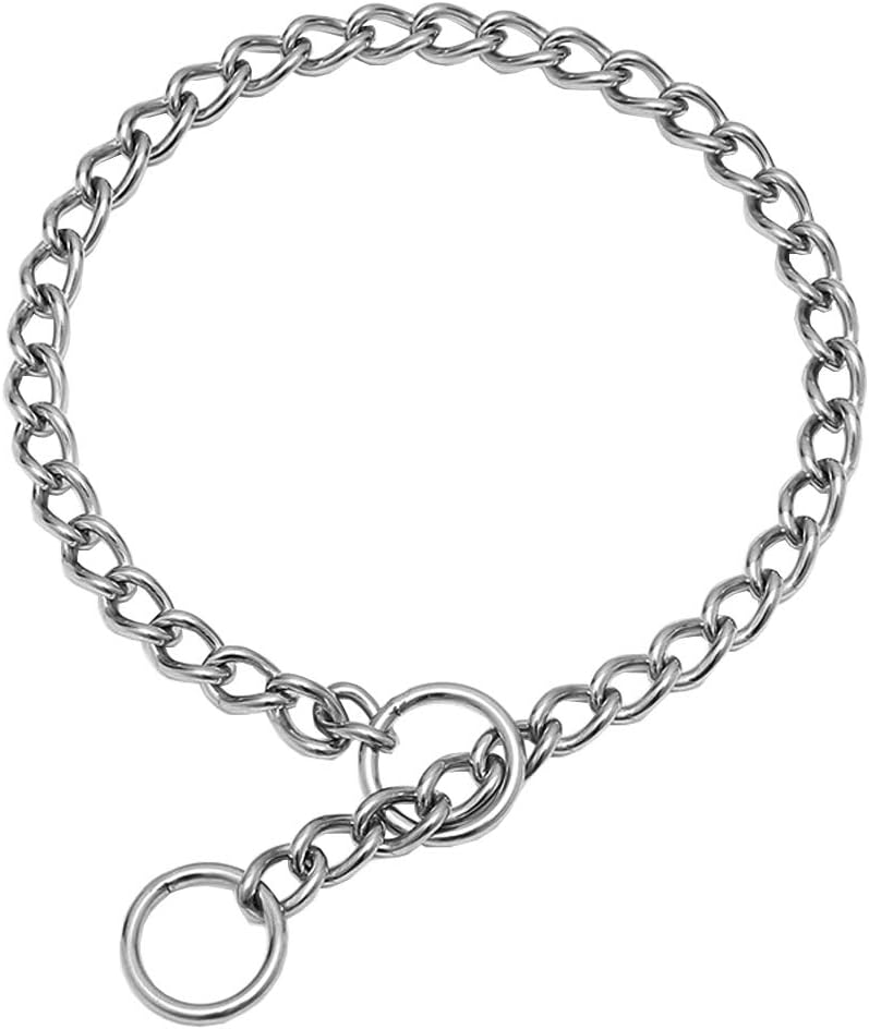 SGODA Chain Dog Training Choke Collar, Total Length 20 in, 2.5 mm