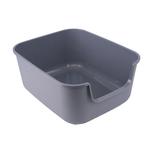 LoopTime Large Cat Litter Box with High Sides,Cat Boxes for Indoor Cats,Cat Litter Pan for Kitty,Litter Box with Low Entry,Easy to Clean,Anti-Splashing (Grey)