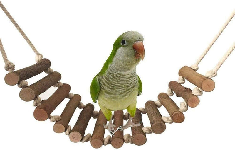 Litewoo Bird Ladder Bridge Wooden Parrot Climbing Swing Toy for Cage