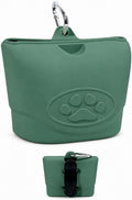 Upgraded Dog Treat Pouch with Strong Magnetic Closure - Small Silicone Training Bag, Waist-Mounted Clip & Leash Carabine