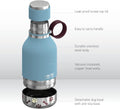 Asobu Buddy Bottle a Stainless Steel Insulated Water Bottle for with Removable Dog Water Bowl and Dog Food and Treat Storage Bowl (Blue, 37 Oz Water Bottle with Bowl)