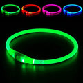 Led Dog Collar, BSEEN USB Rechargeable Flash Dog Necklace Light, Pet Safety Collar Makes Your Beloved Dogs Be Seen at Night for Small Medium Large Dogs(Green)