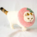 Adjustable Cat Recovery Collar Soft,Cute Pet E-Collar Neck Cone After Surgery Wound Healing Protective Cone Fit for Kitties, Small Dogs(ELC05-strawberry-s)