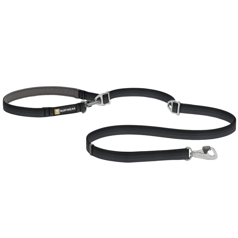 Ruffwear, Switchbak Hands‑Free Dog Leash, Adjustable 2.5–7 ft, Double‑Ended Lead with Lockable Crux Clips and Sliding V‑Rings, Waist‑Worn, Over‑Shoulder or Handheld, Basalt Gray