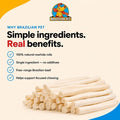 Brazilian Pet Natural Treats Rawhide Rolls Dog Chews Bones 6.5" (18 Count) for Pups and Small Dogs
