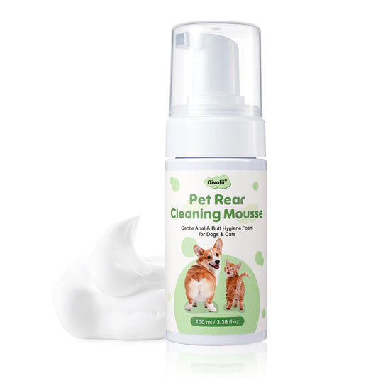 Oivolii Pet Anal Gland Cleaner & Dog Butt Wash Mousse - No-Rinse Deodorizing Foam for Dogs & Cats - Deep Cleansing for Itchy Scooting, Fishy Odors & Sticky Mess