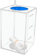 Aquarium Choice Acryli Made Liquid Storage Bucket Dosing Pump Reservoir Container (4.25 * 4.25 * 6.5 Inch;1500ml/1.5L（Bl