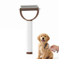 Double-Sided Pet Grooming Brush, 2026 Upgrade Shedding & Dematting Undercoat Rake for Dogs and Cats, Gentle Matt Remover Detangler Pet Grooming Tool Comb for Short Long Thick Haired (Brown)