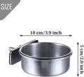 Kathson 2 Pack Bird Feeding Dish Cups, Stainless Steel bird bowls Parrot Feeders Water Cage Bowls with Clamp Holder Bird
