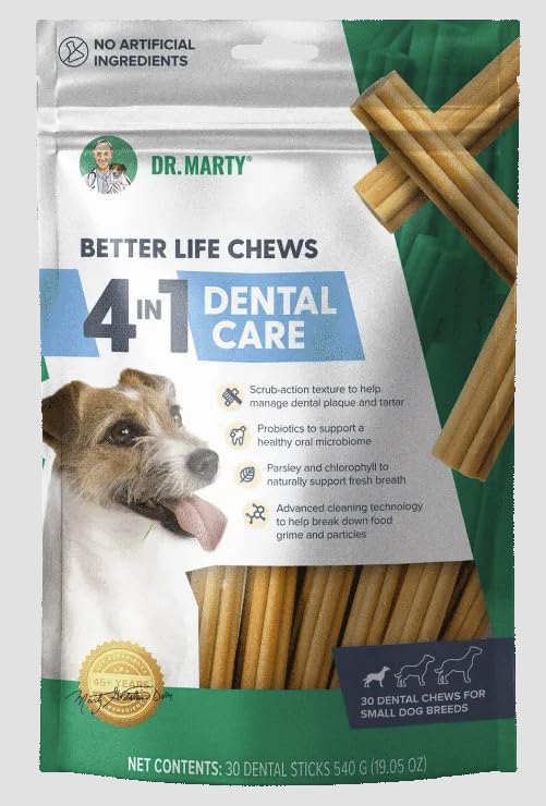 Dr. Marty Better Life Chews Dental Care 19.05 oz (30 Sticks) - Dental Chews Small Dogs