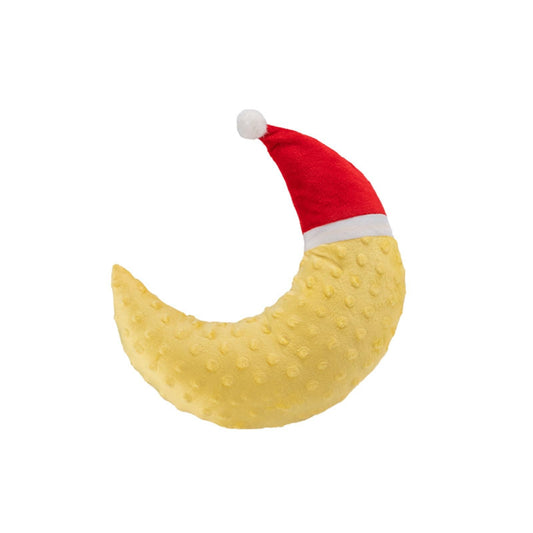 Haourlife Pet Neck Pillow for Cats and Small Dogs, Crescent Moon U-Shaped Plush Pillow with Christmas Santa Hat, Ultra-Soft Minky Cushion, Machine Washable