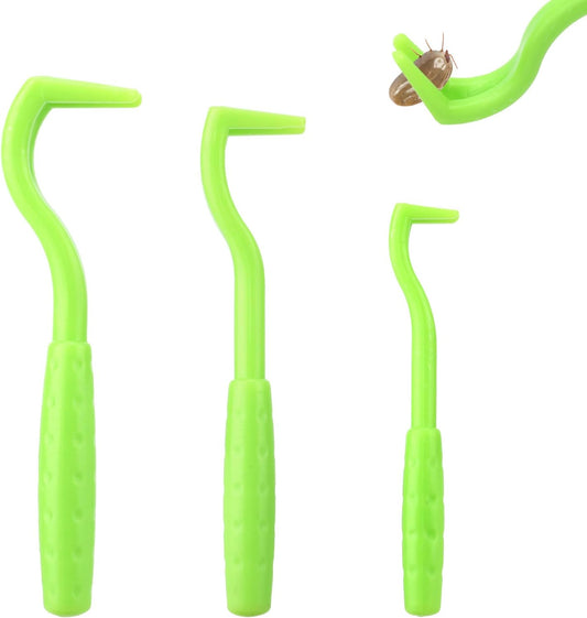 3pcs Tick Remover Tool Kit, 3 Sizes Green Plastic Painless Tick Puller Twister Tweezers Safe & Easy Remover Tools for Do