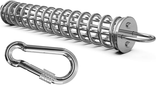 MOLANZ Dog Tie Out Spring Shock Absorber, Dog Lead, Runner & Camping Use, 304 Stainless Steel 400lb Heavy Duty Buffer for Cable, Spring Pole for Dog, Rustproof for Small Medium Large Dogs (1 Spring)