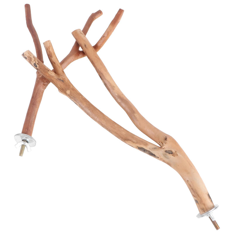2pcs Bird Parrot Perch Stand Poles, Natural Wooden Parrot Perch for Cage, Branches Fork Rod for Small Parakeets Cockatiels Conure Lovebirds Bird Cage Accessories