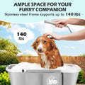 Premium Elevated Portable & Foldable Dog Bathtub – 5 Adjustable Heights for Back-Friendly Grooming. Portable Indoor/Outd