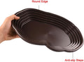 Extra Large Reptile Bathing Pool Reptile Feeding Dish Water Bowl with Ramp Aquarium Ornament for Gecko, Snake, Turtle, B