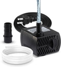 105 GPH Submersible Water Pump with 4.76ft Power Cord and 2 Nozzles 5W Ultra Quiet Mini Fountain Pump with 2.8ft High Li