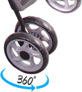 FOURPAW Full-Window pet Stroller 4 Wheels for Cats & Dogs, with Storage Basket,Cup Holder, Travel Puppy/Cats Stroller.