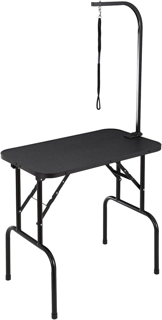 VEVOR Pet Grooming Table, 32 x18 Inch with Height Adjustable Arm, 220LBS Static Weight Capacity, Foldable Dog Groom Station with No-Sit Haunch Holder with Grooming Loop, for Medium and Small Dogs