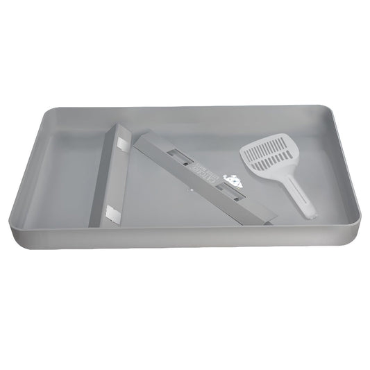Cat Litter Box Tray Compatible with Petsafe Scoop-Free- Odor & Stain-Resistant, Easy Disassembly - Includes Free Scoop for Cat Litter Boxes Plastic