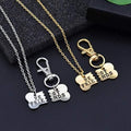 Guqqeuc Best Friend Christmas Gifts Dog Bone Necklace Keychain Set for Dog Human Jewelry Set Pet Owner Birthday Friendsh