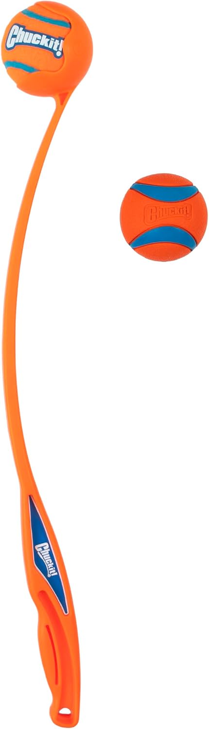 Chuckit! Sport 26L Dog Ball Launcher for Fetch, 26-Inch Dog Fetch Toy and Interactive Ball Launcher, Includes 2 Large Ultra Balls, for Large Dogs
