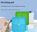 BleshiFashi 2 Pack Anti-Slip Licking Mat, Pet Food Mat Waterproof Puppy Feeding Mat, Slow Feeder Dog/Cat Bowl, Cat Licking Mat to Relieve Anxiety with Raised Edges (Pink+Purple)（6"×6"）