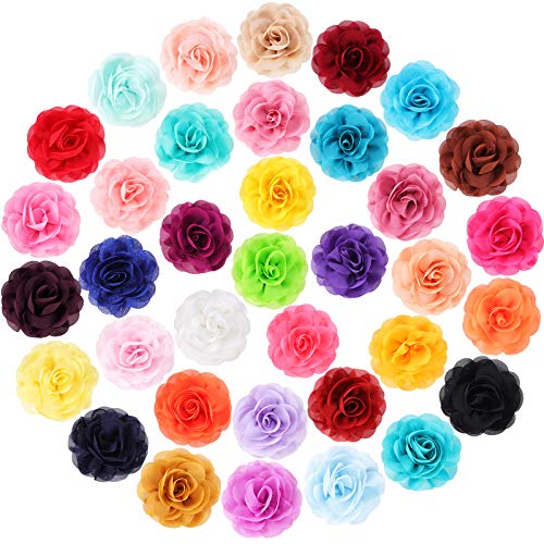 WILLBOND 36-Piece Dog Collar Accessory Set - Multicolored Flower Bows & Charms for Cats & Puppies