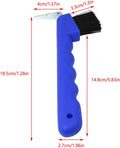 RLECS Horseshoe Hook Brush Portable Hoof Pick Cleaning Brush with Soft Touch Rubber Handle Stable Cleaning Tool Blue Tot
