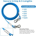 Dog Tie Out Cable - Chew Proof Steel Wire Lead - 360° Tangle Free Outdoor Leash for Pups - Dog Runner Cable for Small to