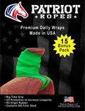 Neon Green 15 Pack Premium Rubber Dally Wraps