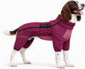 Warm Dog Coat Double Layers Dog Vest, 4 Legs Covered Windproof Waterproof Reflective, Purple L, S-XL