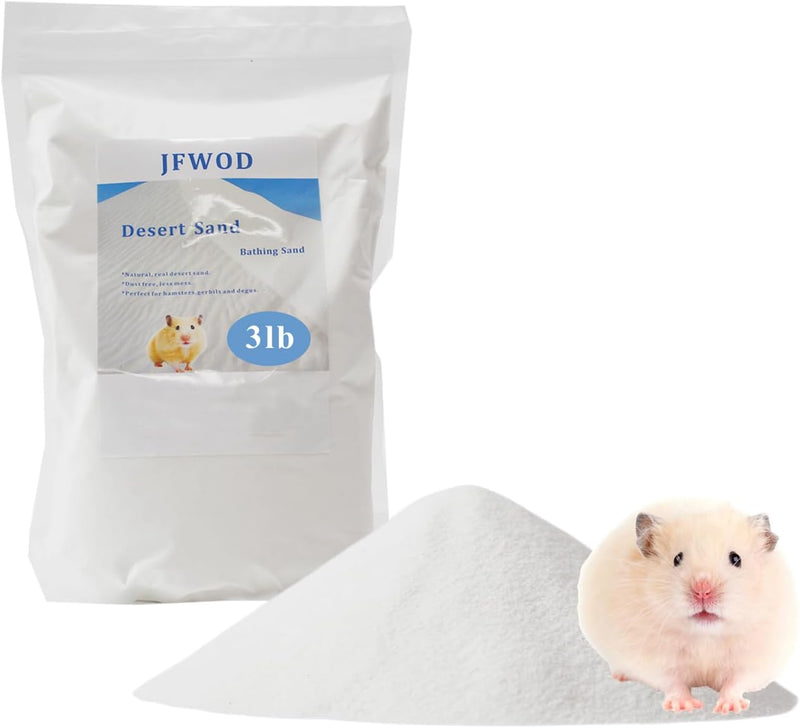 Hamster Bath Sand, 3lb Dust Free Desert Sand or Potty Litter Sand for Hamster Chinchillas Gerbil Syrian Mice Small Anima