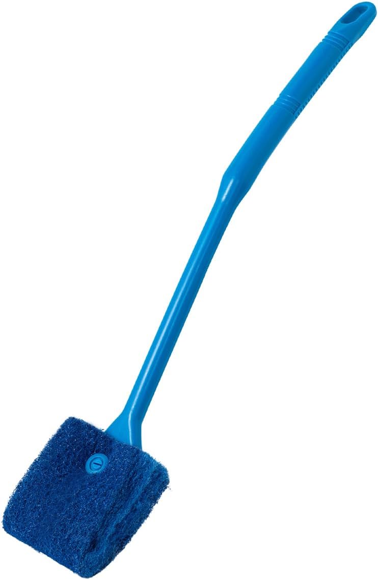 SLSON Aquarium Algae Scraper Double Sided Sponge Brush Cleaner Long Handle Fish Tank Scrubber for Glass Aquariums and Ho