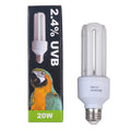 LUCKY HERP 2.4% UVB Bird Fluorescent Bulb 20W - Full Spectrum Avian Light for Parrots, Cockatiels & Conures - Promotes Vitamin D3 & Feather Health - E26 Base, 3-U Tube CFL