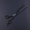 Purple Dragon 8.0 inch Professional Dog Grooming Hair Cutting Scissor &Curved Scissor&Chunker Shear Kit with Bag - for Pet Groomer or Family DIY Pet Use