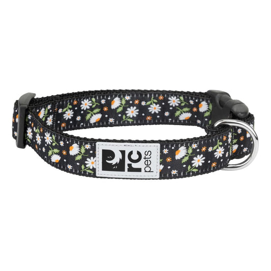 RC Pets Clip Collar | Reflective Label for Visibility Adjustable Comfortable & Secure Fit | Daisies, Medium, 1-Inch