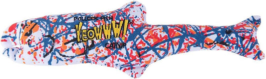Yeowww! Catnip Pollock Fish Catnip Cat Toy - 10 in Kicker Toy for cats, 100% Stuffed with Premium Organically Grown Catn