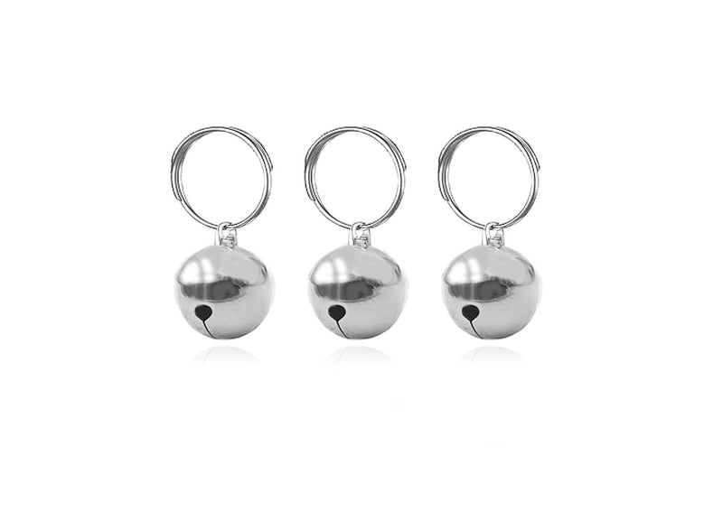 SKYPIA 3 Pack Pet Bells for Dog Cat Collar Charm Pet Pendant Accessories Stainless Steel Anti-Lost Training Bells for Collars Pet Pendant Accessories 1/2-Inch Silver